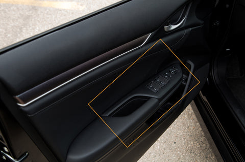 Carbon Fiber Pattern Door Window Lock Panel Switch Bezel Covers Driver Passenger Side for Honda Civic Sedan 2016-2020