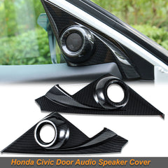 Carbon Fiber Painted Door Stereo Speaker Cover Trim fit Honda Civic 2016-2020