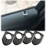 4X Shield Style Carbon Fiber Door Lock Pin Knob Decor Stickers For BMW 1 3 5 7 Series X3 X5 X6