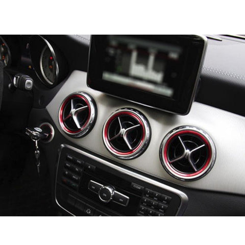 Red Aluminum Air Condition Vent Decoration Cover Trims For Benz CLA GLA Class