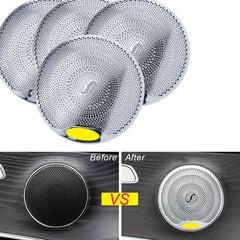 4x Chrome Side Door Speaker Cover Trims For 2015-up Mercedes C-Class GLC-Class