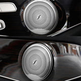 4x Chrome Side Door Speaker Cover Trims For 2015-up Mercedes C-Class GLC-Class
