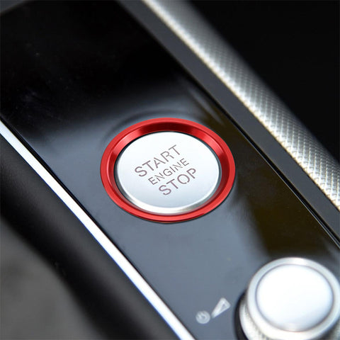 3D Red Metal Keyless Engine Push Start Button Decor Ring Trim For Audi A4 A5 A7