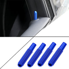 Blue Aluminum Bolt-On Replace Door Lock Knobs Pin For Mercedes C E GLC GLE Class