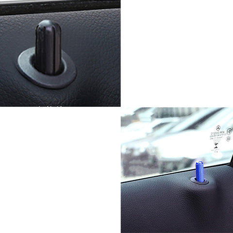 Blue Aluminum Bolt-On Replace Door Lock Knobs Pin For Mercedes C E GLC GLE Class