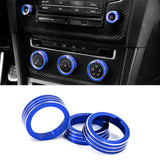 Blue Anodized AC Climate Control Knob Cover Ring For Volkswagen Golf GTI MK7