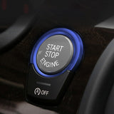 Blue Aluminum Engine Push Start Button Decoration Ring Trim For BMW 5 Series G30