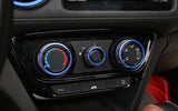 Blue Alloy Console AC Climate Control Switch Knob Ring Trims For Honda Fit Jazz