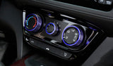 Blue Alloy Console AC Climate Control Switch Knob Ring Trims For Honda Fit Jazz