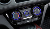 Blue Alloy Console AC Climate Control Switch Knob Ring Trims For Honda Fit Jazz