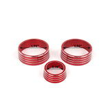 3x Red Alloy Interior Climate Controller Knob Cover Rings For Honda Jazz 2014-up