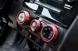 3x Red Alloy Interior Climate Controller Knob Cover Rings For Honda Jazz 2014-up