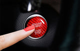 Real Carbon Fiber Keyless Engine Start Stop Push Button Decor Cover for Mercedes Red