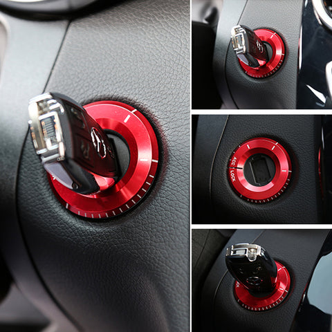 Silver/ Red/ Blue Aluminum Key Hole Surrounding Decor Trim for Mercedes Benz A B C E S R ML GL - Car Interior Decoration