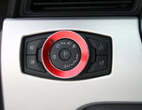 Sporty Red Radio Volume Headlight Switch Button Knob Ring Trim For Ford Mustang