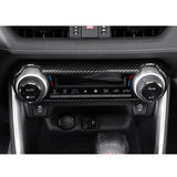 Full Set Carbon Fiber Style Interior Dashboard Instrument Air Vent Multifunction AC Switch Button Glove Box Handle Accessories Cover Trim Combo Kit, Compatible with Toyota Rav4 2019-2021