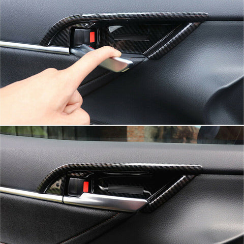 Carbon Fiber Pattern Gear Panel Console AC Vent Handle Cover For Camry 2018-2024
