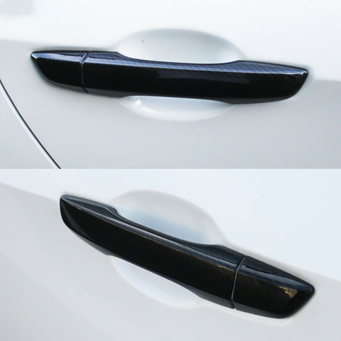 Exterior Door Handle Cover Trims, Carbon Fiber Pattern, Compatible with Civic 2016-2021(without keyless entry hole)