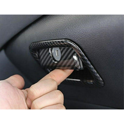 Carbon Fiber ABS AC Vent A-Pillar Gear Panel Handle Bowl Cover For Camry 2018-24