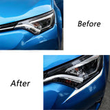 Chrome Front Headlight Eyelid Fog Light Frame Cover For Toyota RAV4 2016-2018