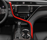 Red Car Interior Center Control Panel Console Strip Trim Molding Cover For Toyota Camry 2018 2019 2020