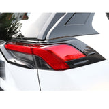 Set Carbon Fiber Style Exterior Rear Tail Light Trunk Upper Lid Accessories Cover Trim Combo Kit, Compatible with Toyota Rav4 2019-2024