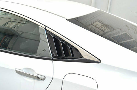 Rear Side Quarter Window Louver Air Vent Scoop Shades Cover Blinds For Honda Civic 10th Gen 2016 2017 2018 2019 2020 Sedan 4 Door ABS Material Carbon Fiber Style Accessories Exterior Decoration