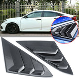 Rear Side Quarter Window Louver Air Vent Scoop Shades Cover Blinds For Honda Civic 10th Gen 2016 2017 2018 2019 2020 Sedan 4 Door ABS Material Carbon Fiber Style Accessories Exterior Decoration