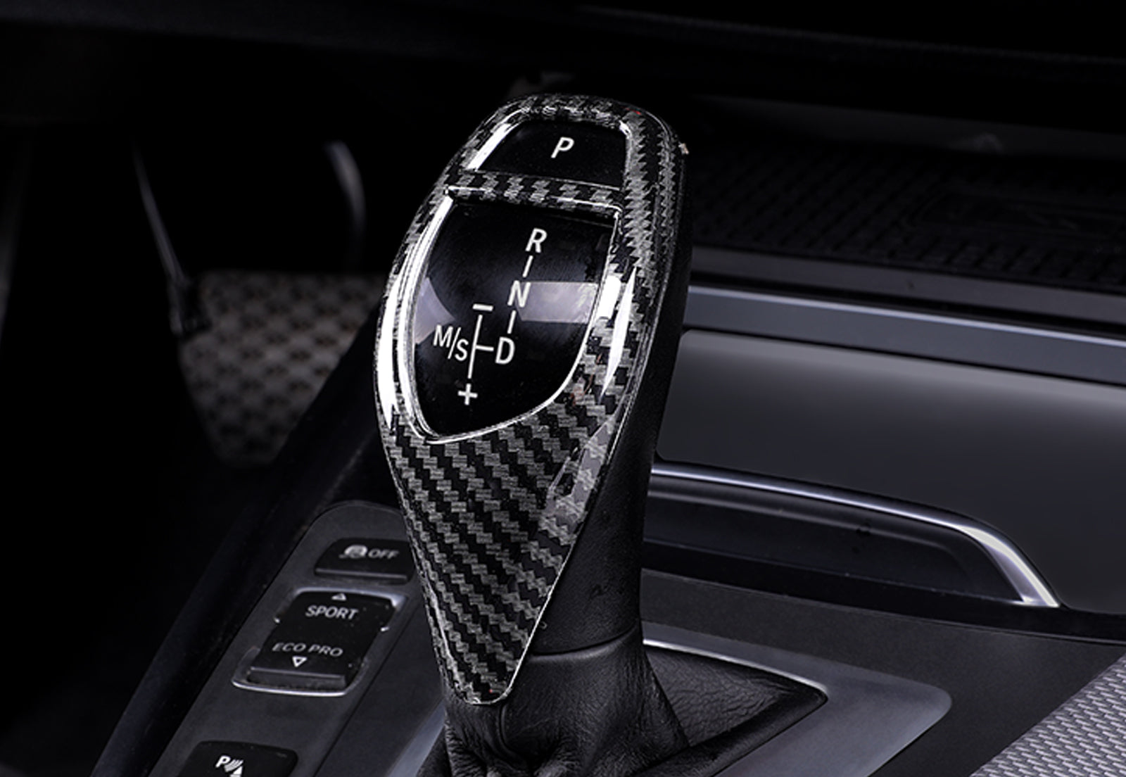 Carbon Fiber Pattern Gear Shift Knob Cover Trim for BMW F20 F21