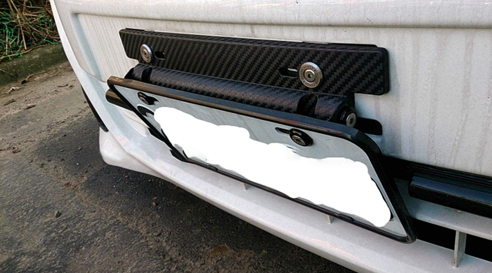 Front Bumper Tow Hook License Plate Mount Bracket Holder Adjustable Un