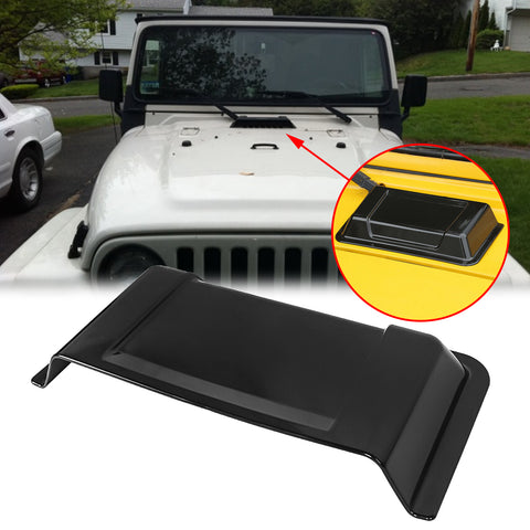 Black Cowl Hood Vent Scoop Cover Air Vent Accessories for Jeep Wrangler JK TJ 1998-2018