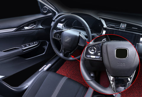 Carbon Fiber ABS Interior Steering Wheel Frame Cover Trim Decoration For Honda Civic 10th Gen 2016-2021,CRV 2017-2022