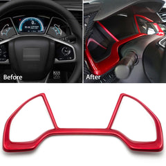 Red Dash Board Instrument Panel Dial Dashboard Trim Cover Frame ABS Decal Interior Moulding Accessories for Honda Civic 10th Gen 2016 2017 2018 2019 2020