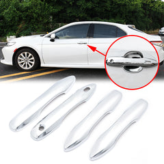 Glossy Chrome Exterior Door Handle Overlay Molding Cover Trims Silver for Toyota Camry 2018-2022