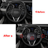 Interior Steering Wheel Button Overlay Molding Cover Trims Carbon Fiber Style for Toyota Camry 2018 2019 2020