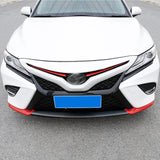 Red Carbon Fiber Pattern Front Bumper Lip Protective Corner ABS Cover Trims for Toyota Camry 2018 2019 SE XSE