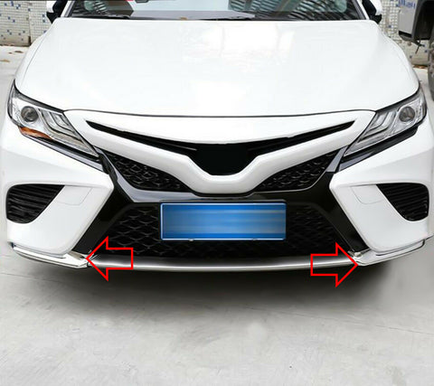 Chrome Silver Front Bumper Lip Protective Corner ABS Cover Trims for Toyota Camry 2018 2019 SE XSE