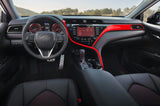 Set Red Console AC Air Vent Passenger Dash Strip Trim For Toyota Camry 2018-2020
