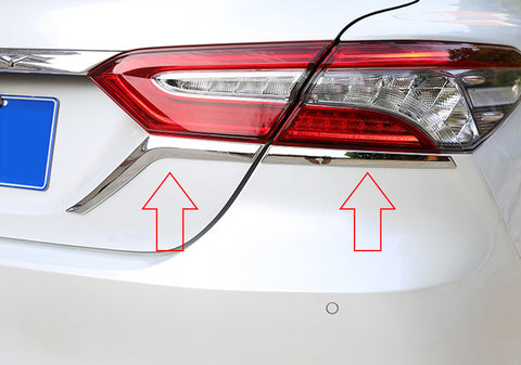 Chrome Rear Tail Light Eyebrow Cover Trim Strip for Toyota Camry L LE XLE 2018-2024
