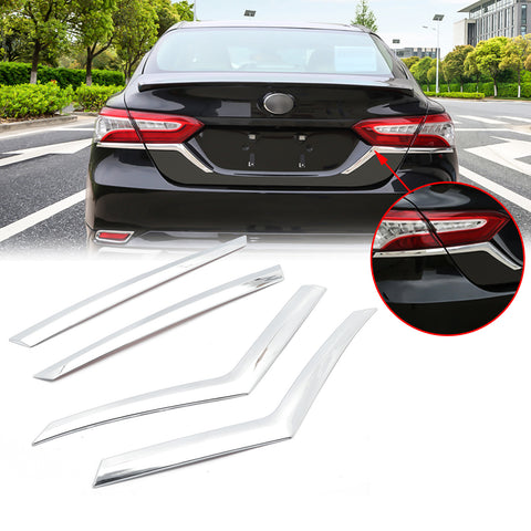 Chrome Rear Tail Light Eyebrow Cover Trim Strip for Toyota Camry L LE XLE 2018-2024