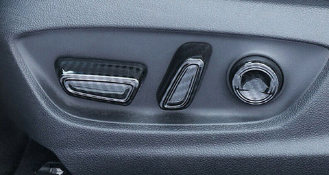 Carbon Fiber Pattern Seat Adjustment Button Knob Switch Cover Trims 5pcs for Toyota Camry 2018-2024