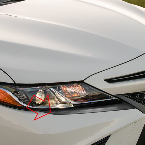 Black Titanium Steel Headlight Cover Eyelid Molding Trim for Toyota Camry SE XSE 2018 2019 2020