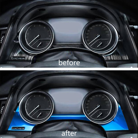 Blue Interior Dash Dashboard Meter Panel Frame Cover Molding Trims 3pcs for Toyota Camry 2018-2024