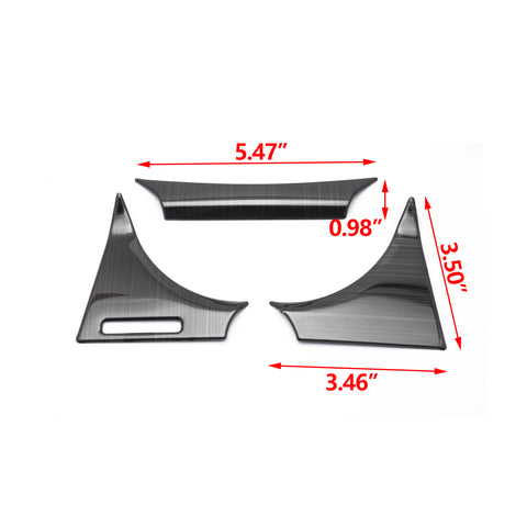 Black Interior Dash Dashboard Meter Panel Frame Cover Molding Trims 3pcs for Toyota Camry 2018-2024