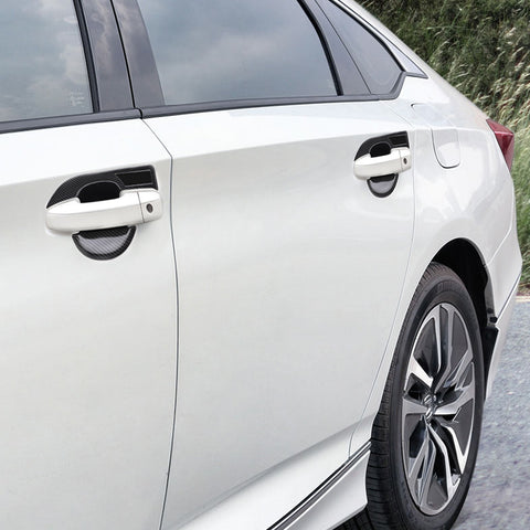4pcs Exterior Door Bowl Handle Cover, Carbon Fiber Style Door Bowl Handle Trim for Honda Accord 10th 2018 2019 2020