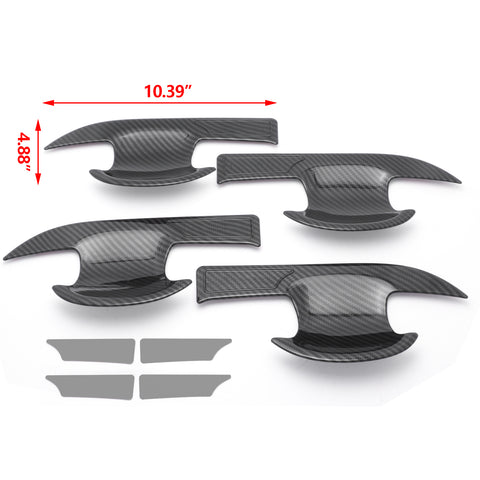 4pcs Exterior Door Bowl Handle Cover, Carbon Fiber Style Door Bowl Handle Trim for Honda Accord 10th 2018-2022