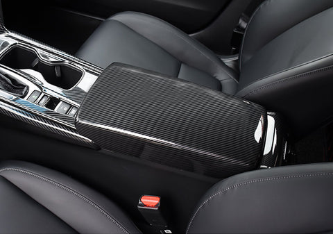 Carbon Fiber Pattern Center Console Armrest Box Panel Decor Cover Trim For Honda Accord 2018 2019 2020 10th Generation Interior Accessories