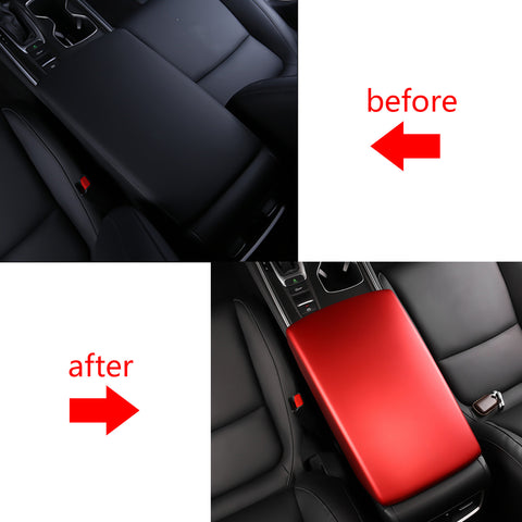 Red ABS Center Armrest Box Panel Decor Cover Trim For Honda Accord 2018 2019 2020 10th Generation