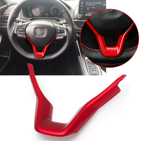 Sporty Red Steering Wheel Frame Cover Trim For Honda Accord 10th Gen 2018 2019 2020