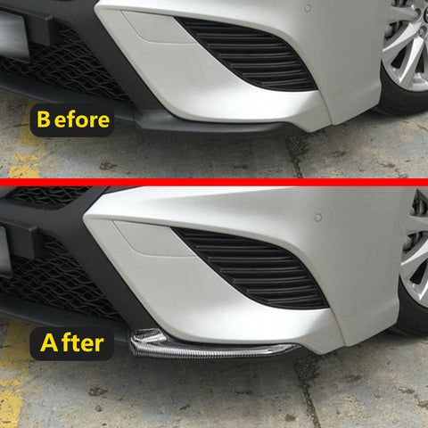 ABS Carbon Fiber Front Bumper Lip Cover Moulding Trim for Toyota Camry SE XSE 2018 2019 2020, Sporty Car Front Bumper Splitter Cover Trim Spoiler Diffuser Deflector